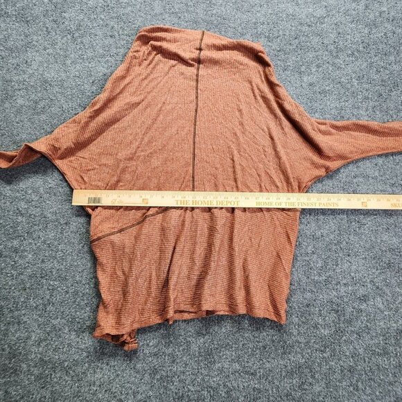 We The Free/Free People Rust Brown Oversized Waffle Knit Open Neck Top XS - Picture 11 of 12